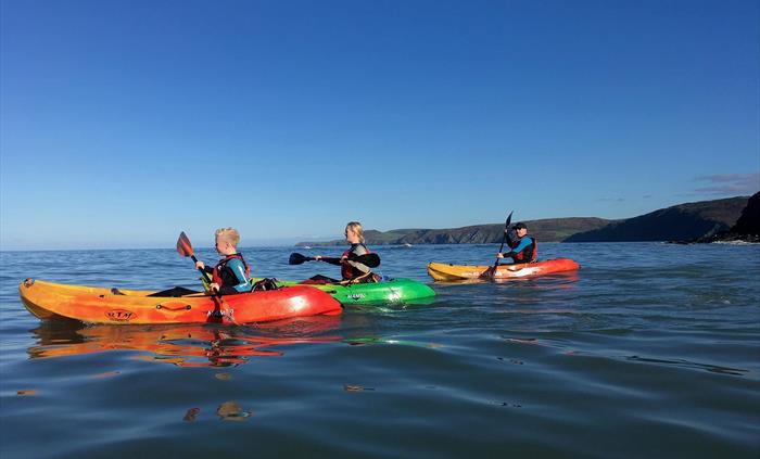 sit on top sea kayaking in Aberporth